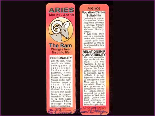 Bookmark Zodiac Star-Sign – ARIES - Click Image to Close