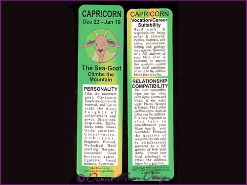Bookmark Zodiac Star-Sign – CAPRICORN - Click Image to Close