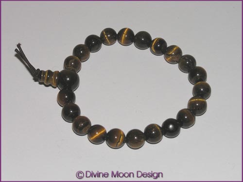 CRYSTAL Round Bead Power Bracelet - TIGER EYE A) CRYSTAL Round Bead Power Bracelet - TIGER EYE A)