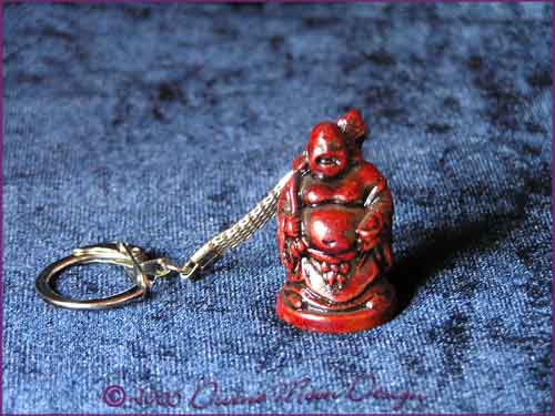 FENG SHUI Laughing Buddha of Prosperity Key Ring RED (C)