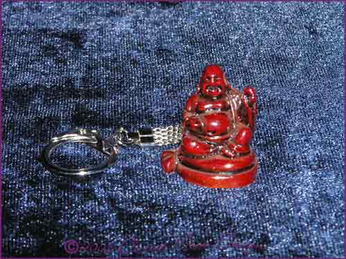 FENG SHUI Laughing Buddha of Prosperity Key Ring RED (D)