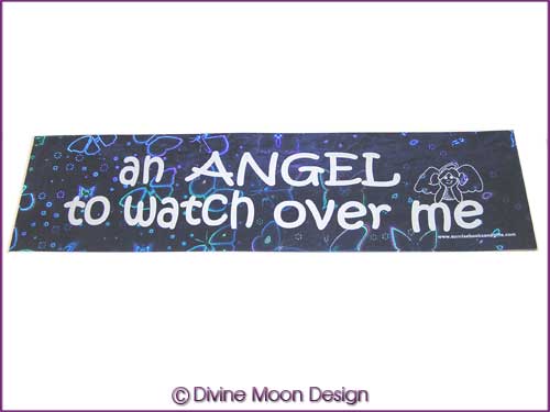 BUMPER STICKER � Holographic (14B) Blue � ANGEL TO WATCH OVER ME