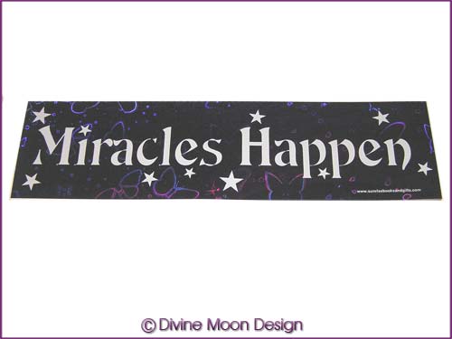BUMPER STICKER � Holographic (6A) Purple � MIRACLES HAPPEN