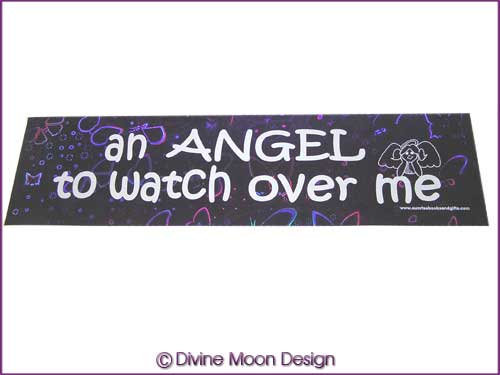 BUMPER STICKER – Holographic (14A) Purple – ANGEL TO WATCH OVER