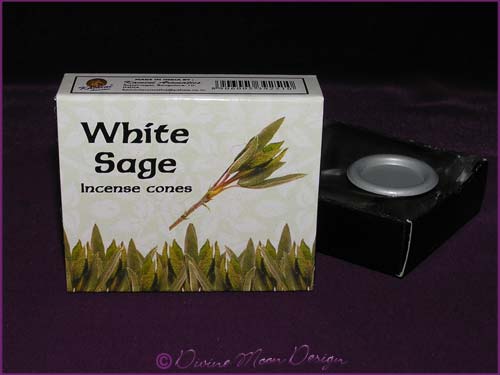 Box of Kamini Aromatics INCENSE CONES - WHITE SAGE - Click Image to Close