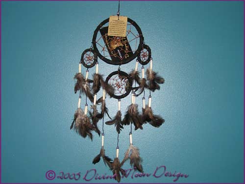 DREAM CATCHER Native American Indian design - Med D) Black DREAM CATCHER Native American Indian design - Med D) Black