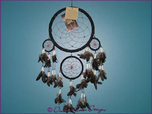 DREAM CATCHER Native American Indian design - Large D) Black DREAM CATCHER Native American Indian design - Large D) Black