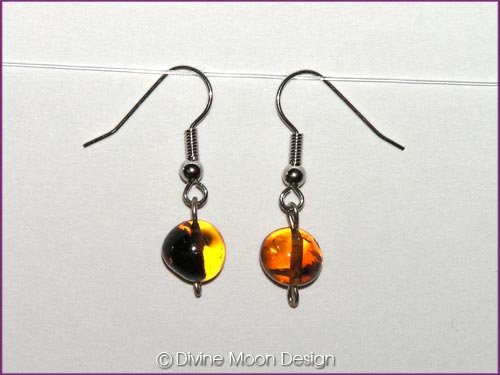 EARRINGS - AMBER (Cognac, Small #5) - Click Image to Close