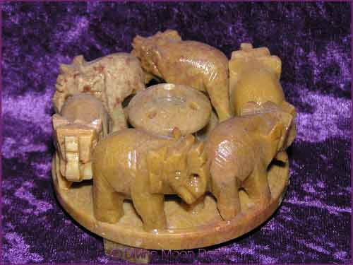 Soapstone INCENSE Holder - Medium Elephant Ring - HAND MADE! Soapstone INCENSE Holder - Medium Elephant Ring - HAND MADE!