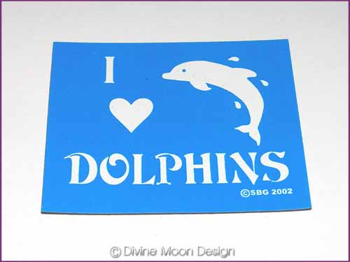 FRIDGE MAGNET Oz Made 17B) BLUE – I Love Dolphins - Click Image to Close