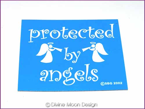 FRIDGE MAGNET Oz Made 5B) BLUE – Protected by Angels - Click Image to Close