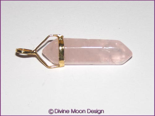 Double Terminated Crystal Pendant - ROSE QUARTZ (GB)