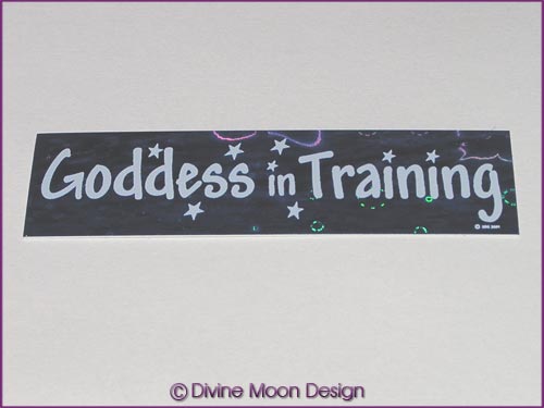 Holographic Sticker (4B) Blue MINI - 'Goddess in Training' - Click Image to Close