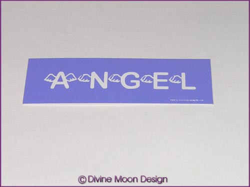 Mini Sticker (A1) Purple - 'ANGEL' - Click Image to Close