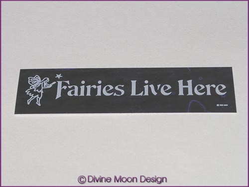 Holographic Sticker (2A) Purple MINI - 'Fairies Live Here' - Click Image to Close