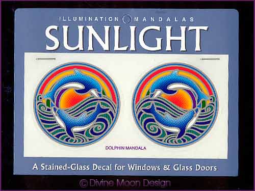 SUNLIGHT Glass Decal / Sticker for Windows - DOLPHIN MANDALA