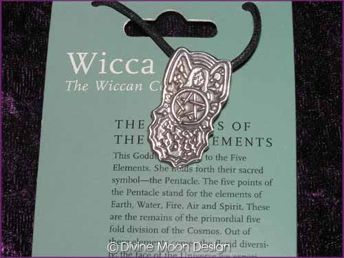 WICCA Jewellery Pendant H) Goddess of 5 Elements & Pentacle - Click Image to Close