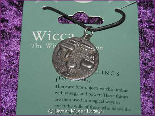 WICCA Jewellery Pendant J) 4 Sacred things - For Witches - Click Image to Close