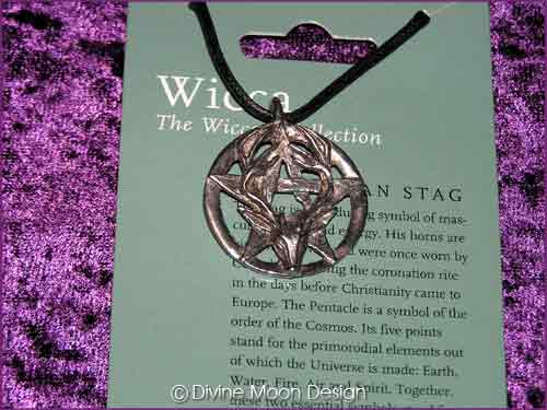 WICCA Jewellery Pendant L) The Wiccan Stag - Click Image to Close