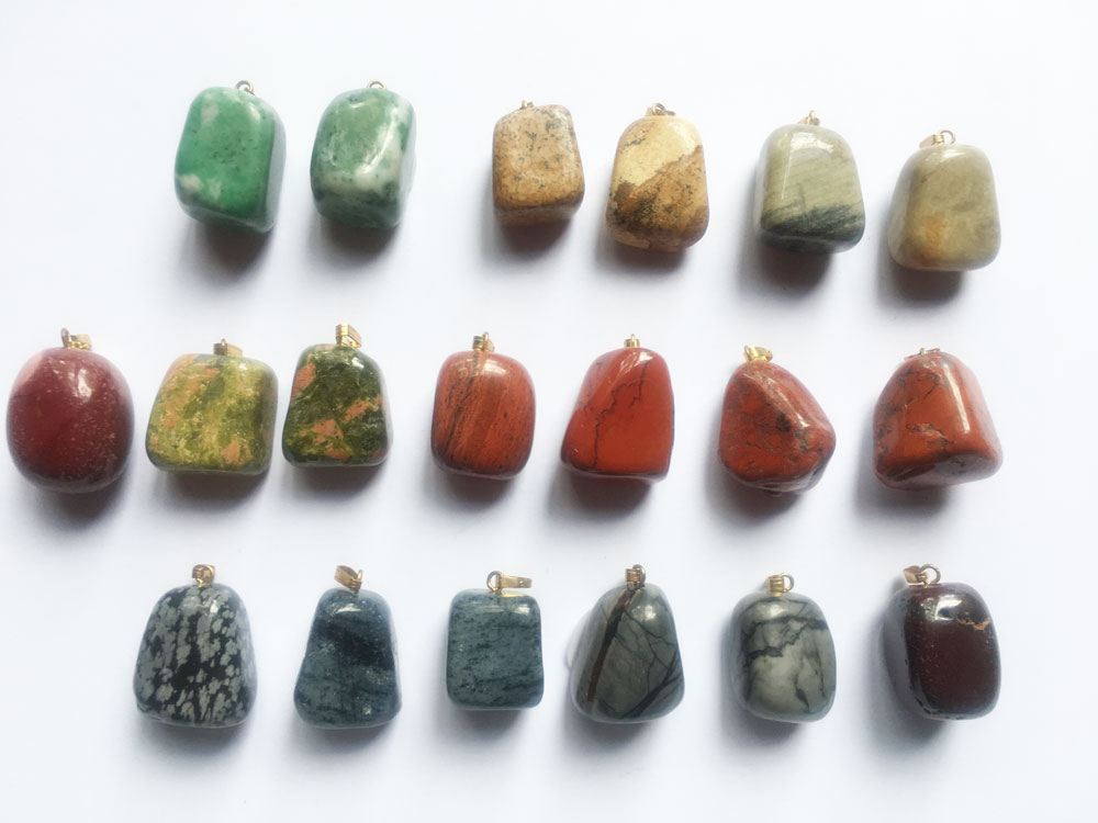 Mixed Tumbled Crystal Pendants (Various)