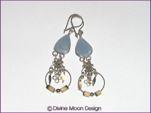 Peruvian Alpaca Silver Crystal EARRINGS BR5A) - Celestite