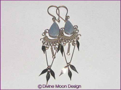 Peruvian Alpaca Silver Crystal EARRINGS LM5) - Celestite