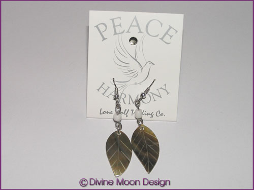 PEACE & HARMONY Deep Sea Shell EARRINGS - Leaf Shaped