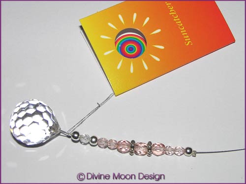 SUN CATCHER Austrian Crystal - Faceted Ball (E) Light Pink